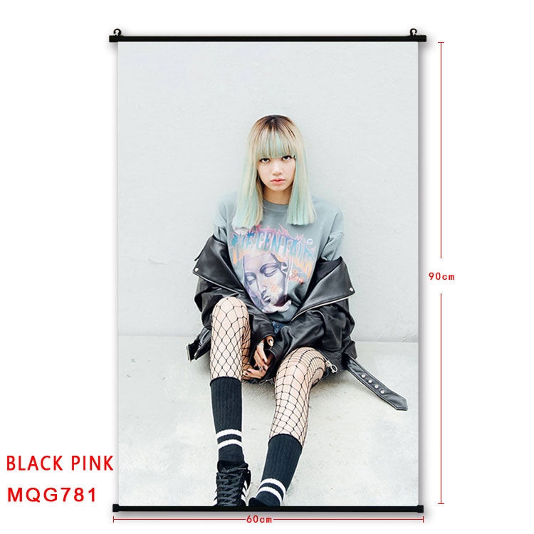 BLACK PINK BLACK plastic pole cloth painting Wall Scroll 60X90CM MQG781