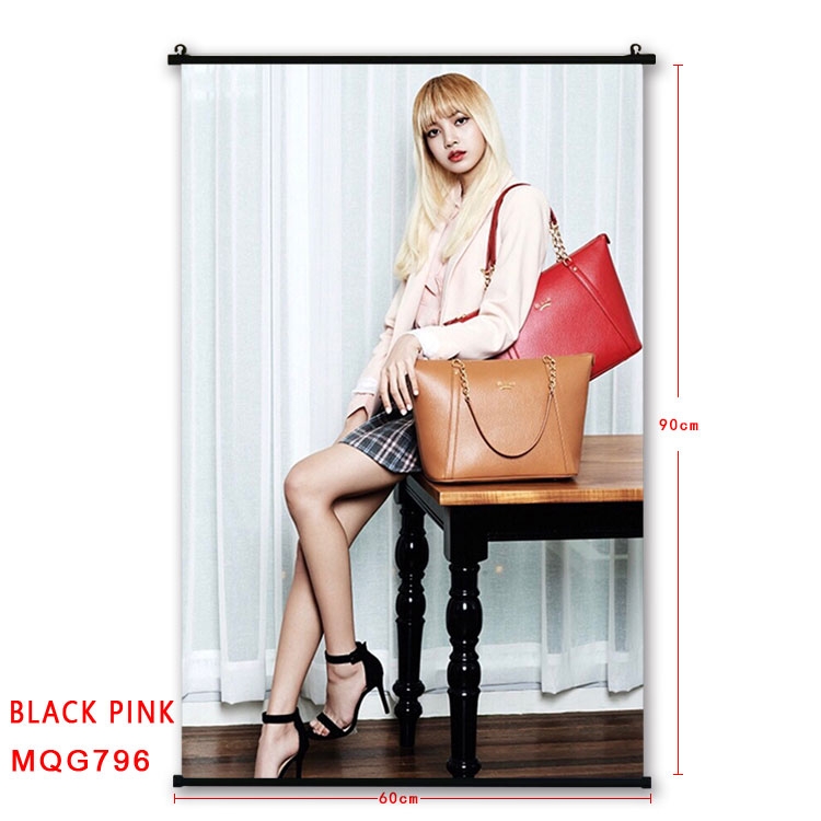 BLACK PINK BLACK plastic pole cloth painting Wall Scroll 60X90CM MQG796