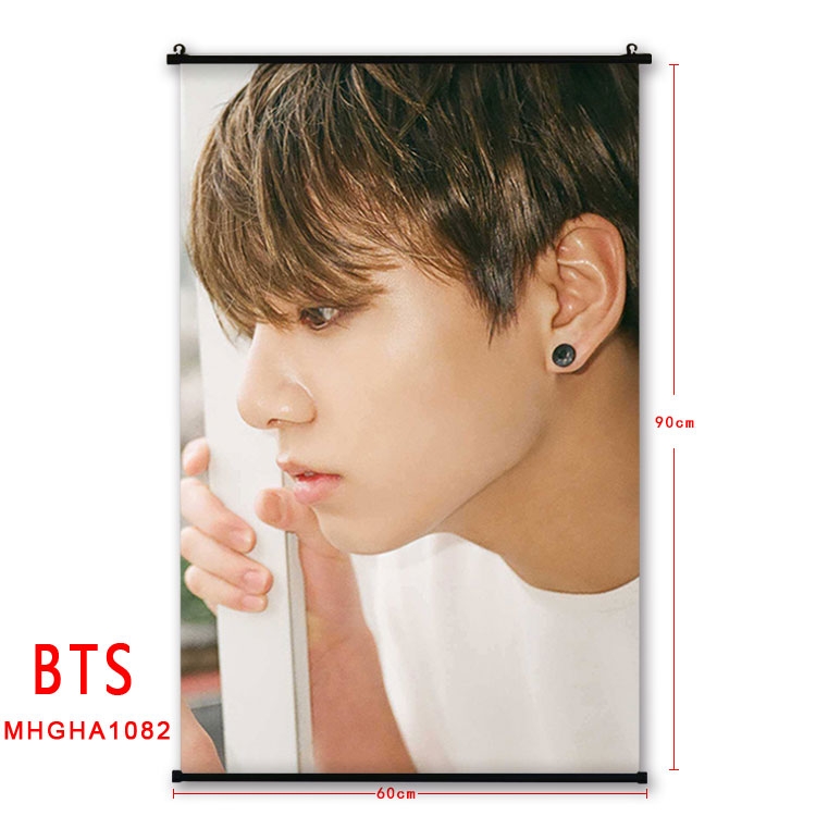 BTS black plastic pole cloth painting Wall Scroll 60X90CM MHGHA1082