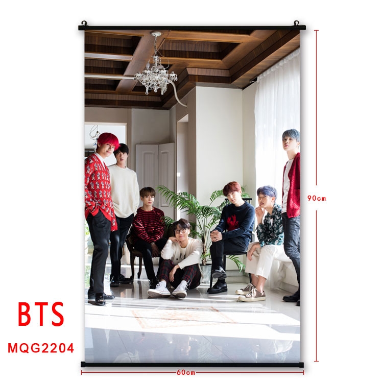 BTS black plastic pole cloth painting Wall Scroll 60X90CM MQG2204