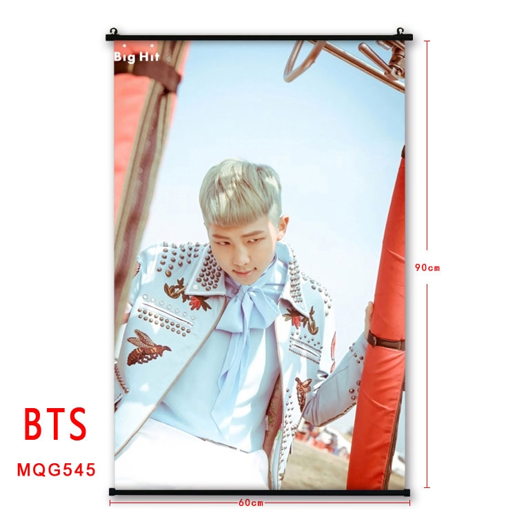 BTS black plastic pole cloth painting Wall Scroll 60X90CM MQG545