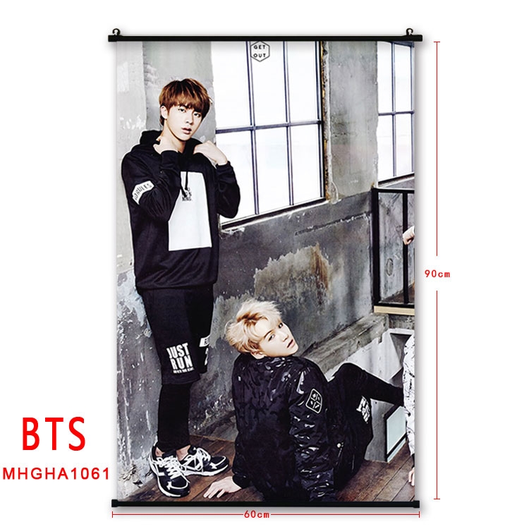 BTS black plastic pole cloth painting Wall Scroll 60X90CM MHGHA1061