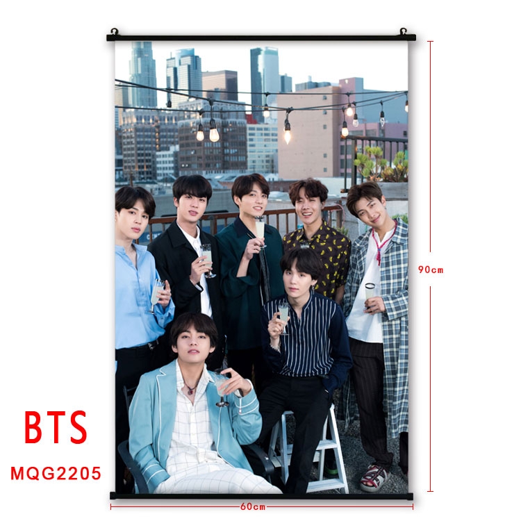 BTS plastic pole cloth painting Wall Scroll 60X90CM MQG2205