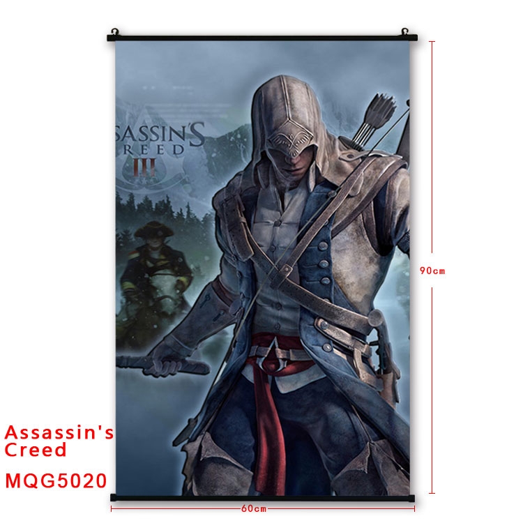 Assassin Creed Anime plastic pole cloth painting Wall Scroll 60X90CM  MQG5005