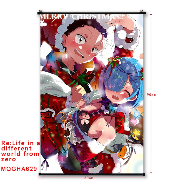 Re:Zero kara Hajimeru Isekai Seikatsu Anime plastic pole cloth painting Wall Scroll 60X90CM  MQGHA629