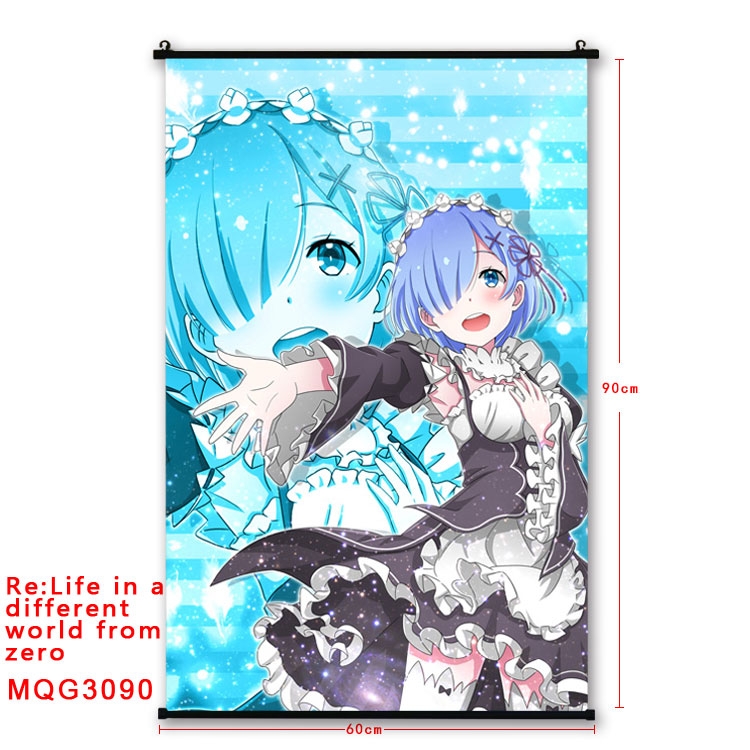 Re:Zero kara HajimeruMQGHA615  Isekai Seikatsu Anime plastic pole cloth painting Wall Scroll 60X90CM