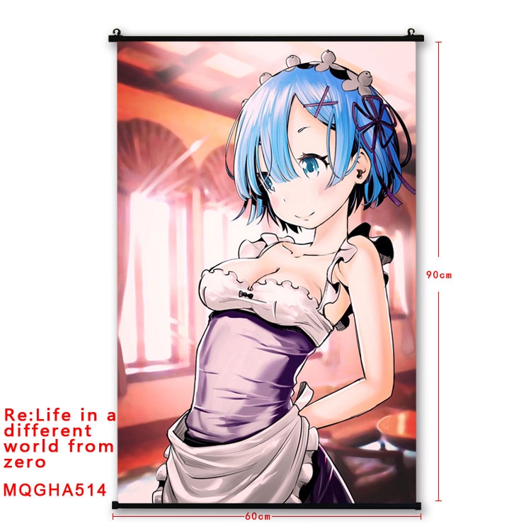 Re:Zero kara Hajimeru Isekai Seikatsu Anime plastic pole cloth painting Wall Scroll 60X90CM  MQGHA514