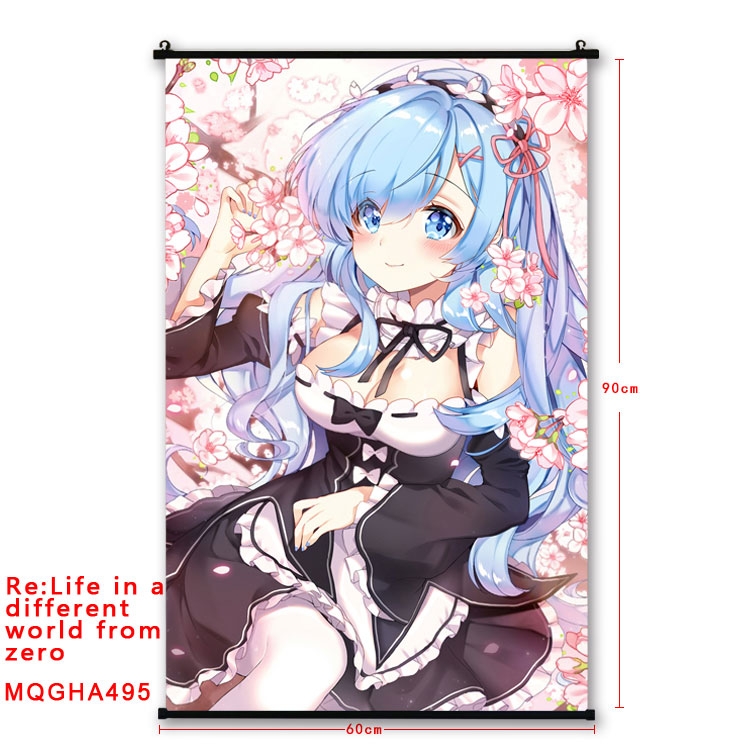 Re:Zero kara Hajimeru Isekai Seikatsu Anime plastic pole cloth painting Wall Scroll 60X90CM  MQGHA495