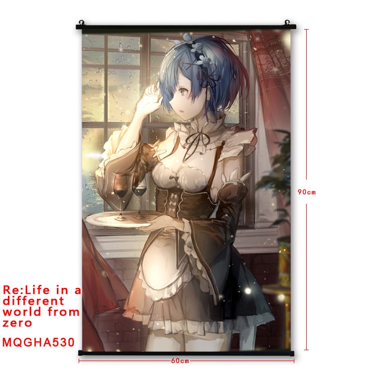 Re:Zero kara Hajimeru Isekai Seikatsu Anime plastic pole cloth painting Wall Scroll 60X90CM  MQGHA530
