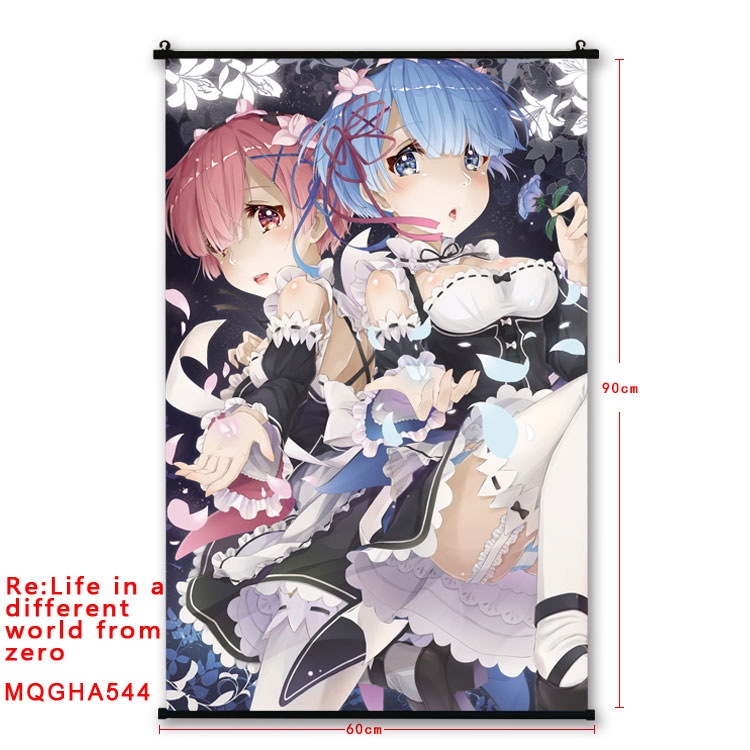 Re:Zero kara Hajimeru Isekai Seikatsu Anime plastic pole cloth painting Wall Scroll 60X90CM  MQGHA544