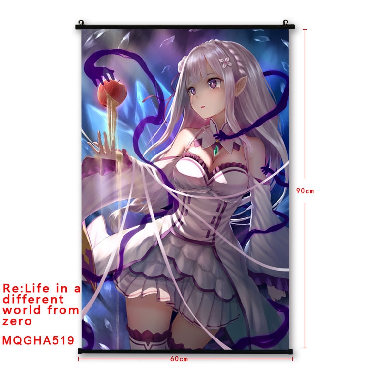 Re:Zero kara Hajimeru Isekai Seikatsu Anime plastic pole cloth painting Wall Scroll 60X90CM  MQGHA519