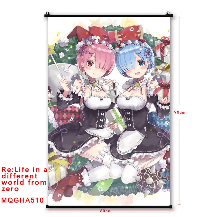 Re:Zero kara Hajimeru Isekai Seikatsu Anime plastic pole cloth painting Wall Scroll 60X90CM  MQGHA510