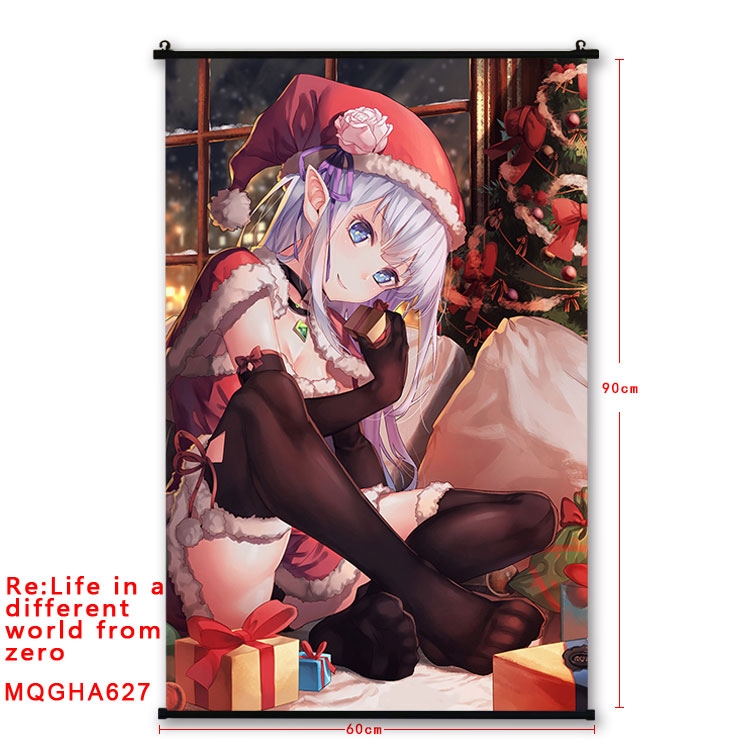 Re:Zero kara Hajimeru Isekai Seikatsu Anime plastic pole cloth painting Wall Scroll 60X90CM  MQGHA627