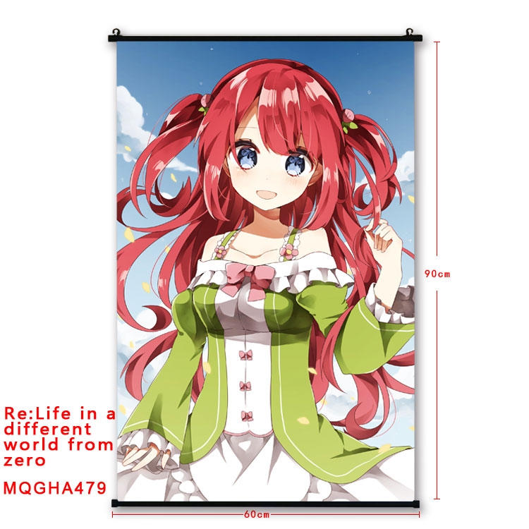 Re:Zero kara Hajimeru Isekai Seikatsu Anime plastic pole cloth painting Wall Scroll 60X90CM  MQGHA479