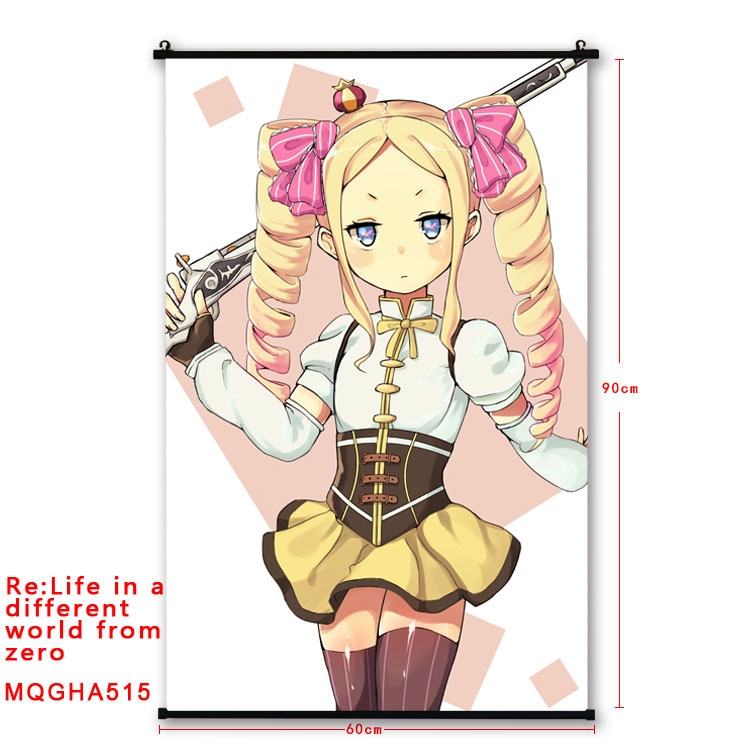 Re:Zero kara Hajimeru Isekai Seikatsu Anime plastic pole cloth painting Wall Scroll 60X90CM  MQGHA515