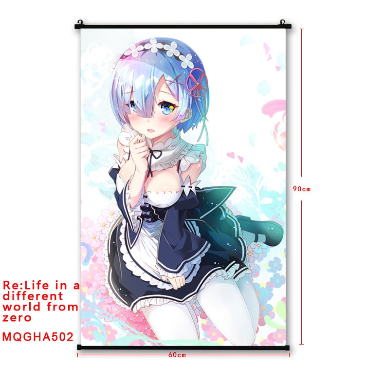 Re:Zero kara Hajimeru Isekai Seikatsu Anime plastic pole cloth painting Wall Scroll 60X90CM  MQGHA502