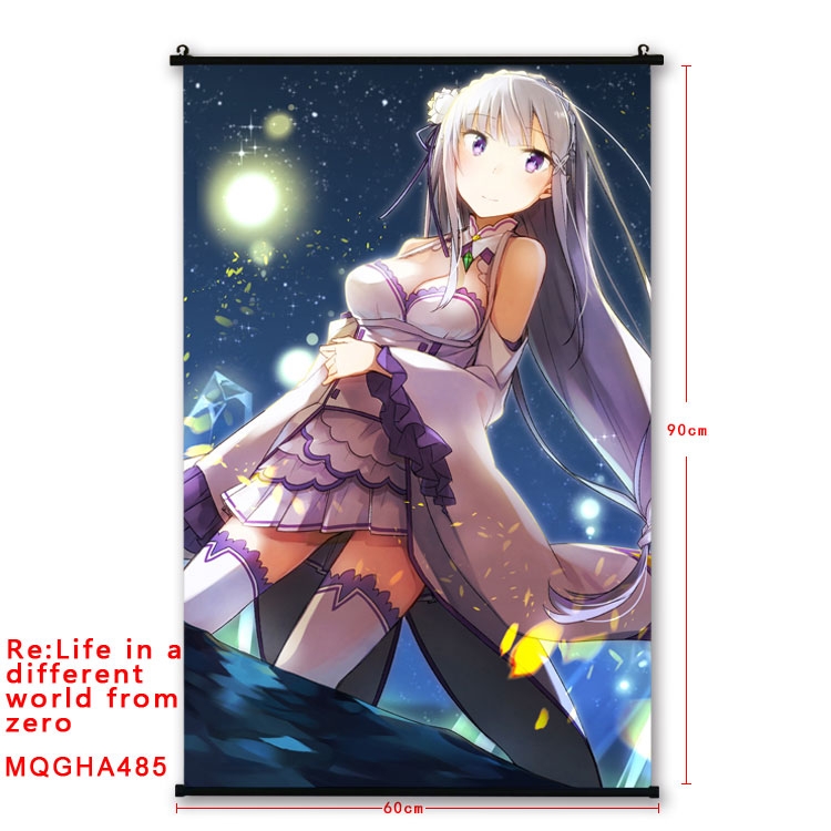 Re:Zero kara Hajimeru Isekai Seikatsu Anime plastic pole cloth painting Wall Scroll 60X90CM  MQGHA485