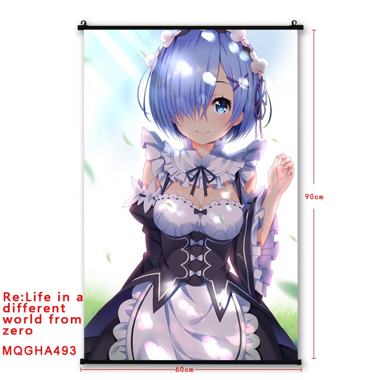 Re:Zero kara Hajimeru Isekai Seikatsu Anime plastic pole cloth painting Wall Scroll 60X90CM MQGHA493