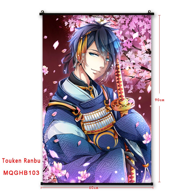 Touken Ranbu Anime plastic pole cloth painting Wall Scroll 60X90CM MQGHB103