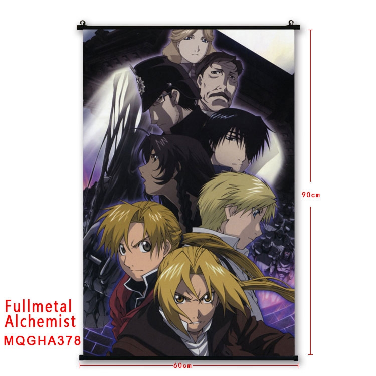 Fullmetal Alchemist Cartoon plastic pole cloth painting Wall Scroll 60X90CM  MQGHA378