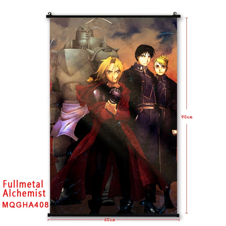 Fullmetal Alchemist Cartoon plastic pole cloth painting Wall Scroll 60X90CM  MQGHA408