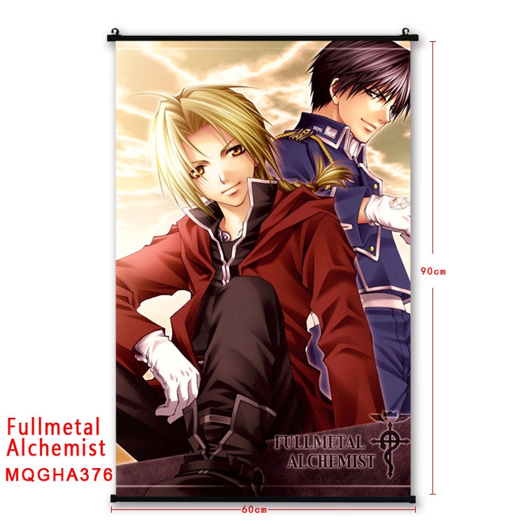 Fullmetal Alchemist Cartoon plastic pole cloth painting Wall Scroll 60X90CM  MQGHA376