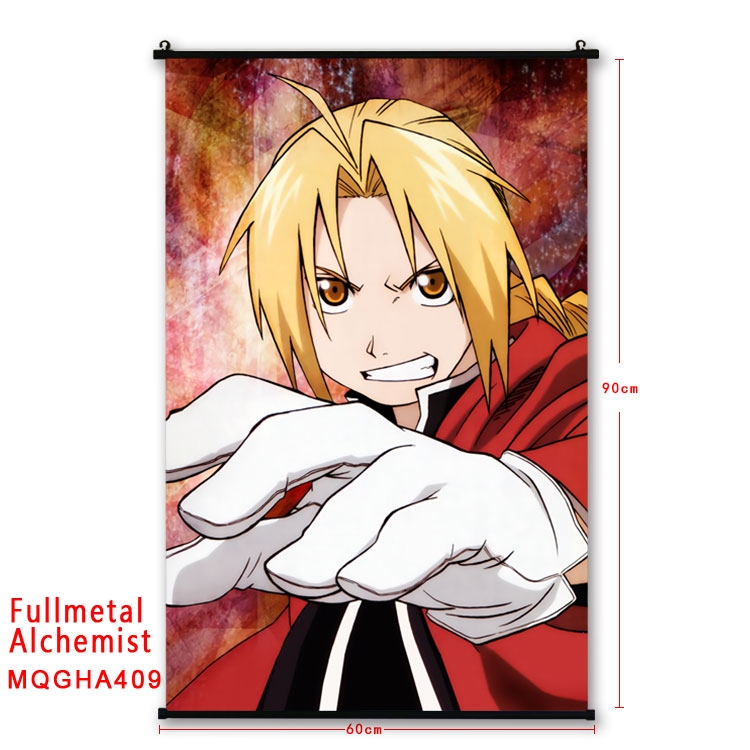Fullmetal Alchemist Cartoon plastic pole cloth painting Wall Scroll 60X90CM  MQGHA409