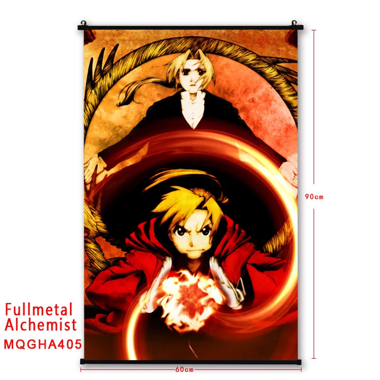 Fullmetal Alchemist Cartoon plastic pole cloth painting Wall Scroll 60X90CM  MQGHA405