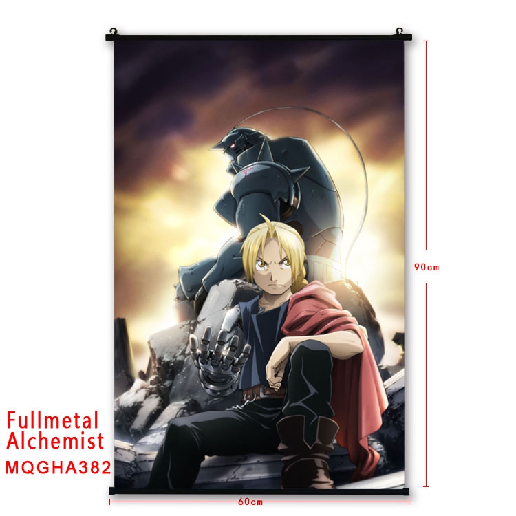 Fullmetal Alchemist Cartoon plastic pole cloth painting Wall Scroll 60X90CM  MQGHA382