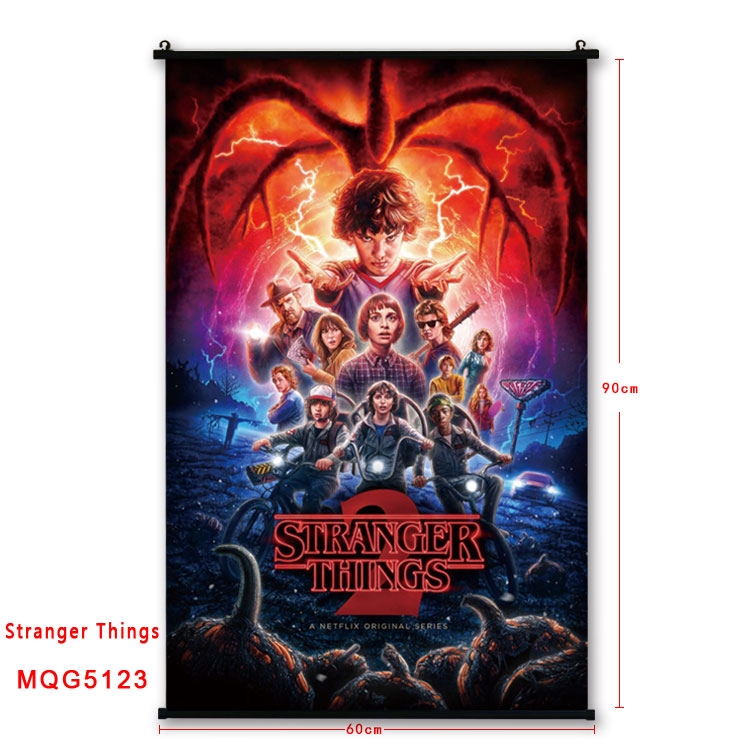 Stranger Things Anime plastic pole cloth painting Wall Scroll 60X90CM MQG5123