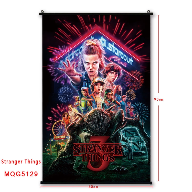 Stranger Things Anime plastic pole cloth painting Wall Scroll 60X90CM MQG5129
