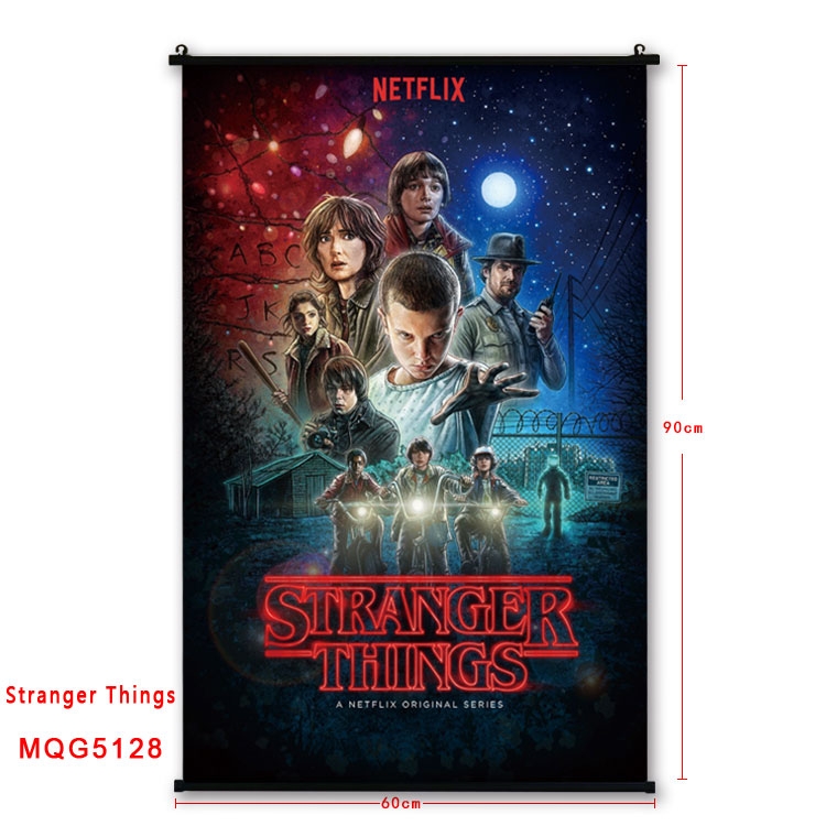 Stranger Things Anime plastic pole cloth painting Wall Scroll 60X90CM MQG5128