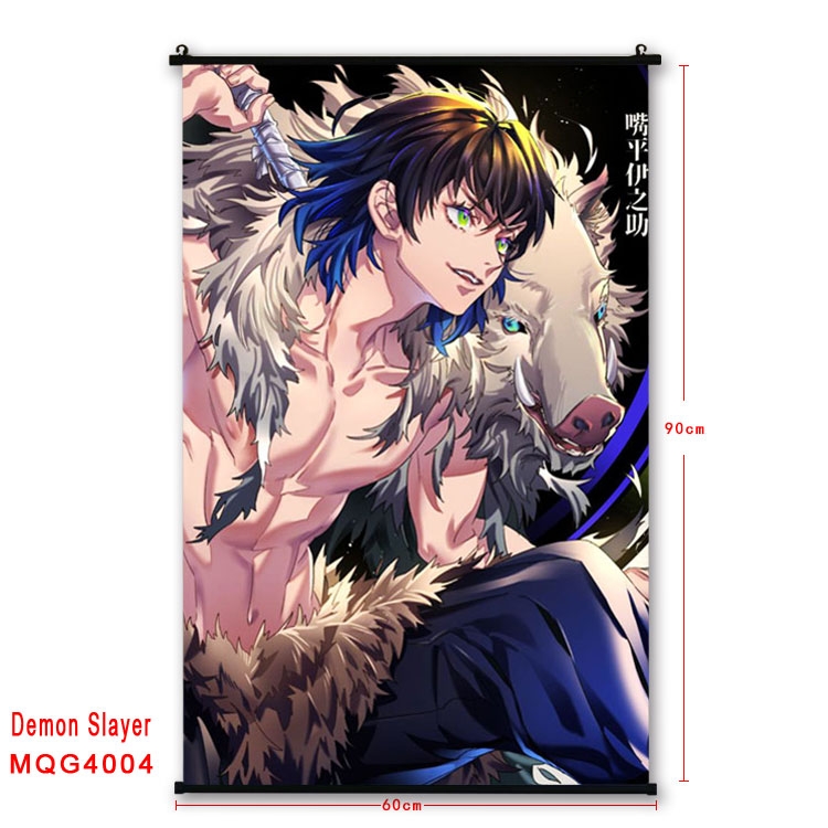 Demon Slayer Kimets Anime plastic pole cloth painting Wall Scroll 60X90CM  MQG4004