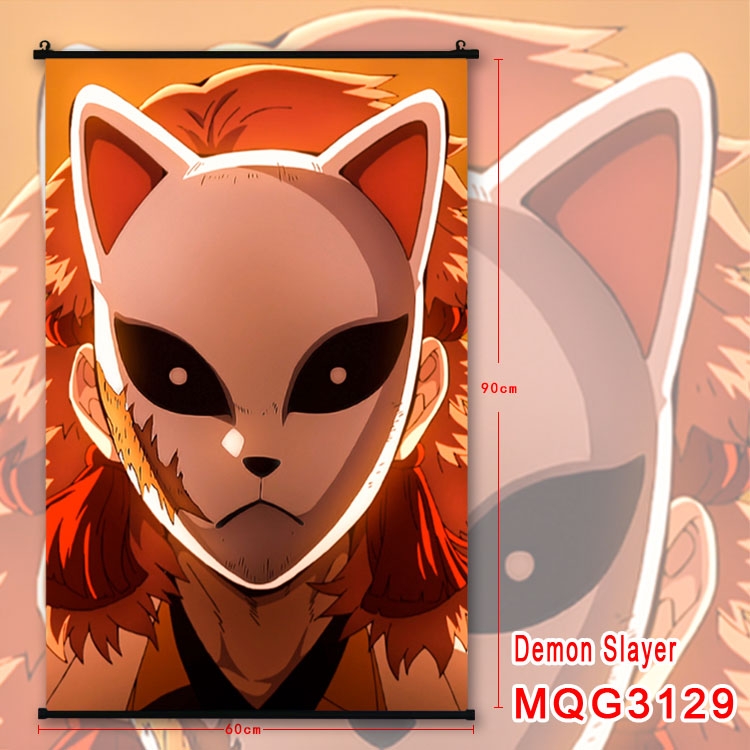 Demon Slayer Kimets Anime plastic pole cloth painting Wall Scroll 60X90CM  MQG3129