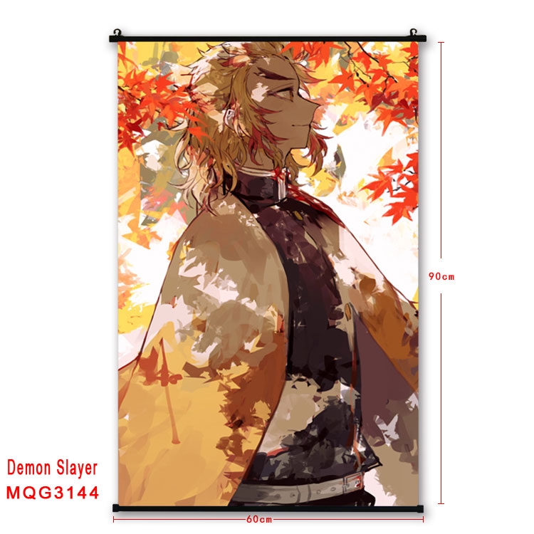 Demon Slayer Kimets Anime plastic pole cloth painting Wall Scroll 60X90CM  MQG3144