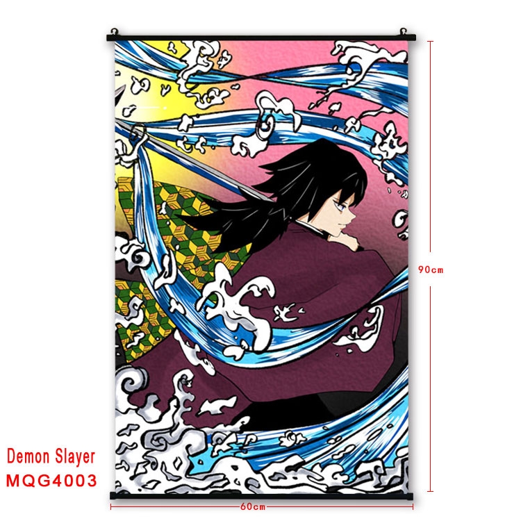 Demon Slayer Kimets Anime plastic pole cloth painting Wall Scroll 60X90CM  MQG4003