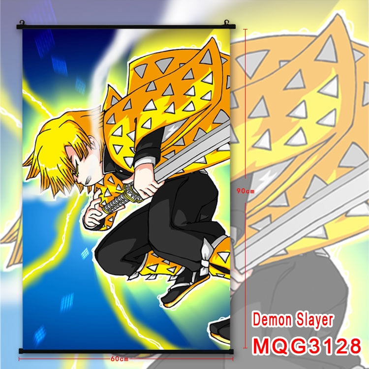 Demon Slayer Kimets Anime plastic pole cloth painting Wall Scroll 60X90CM  MQG3128