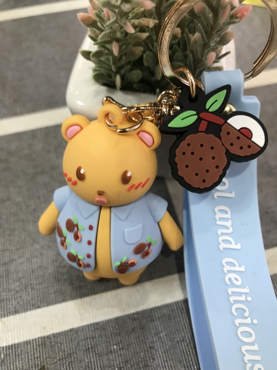 Cartoon silicone key chain pendant