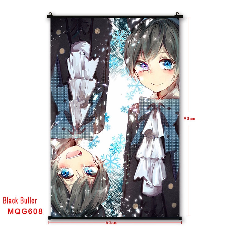 Kuroshitsuji Anime plastic pole cloth painting Wall Scroll 60X90CM MQG608