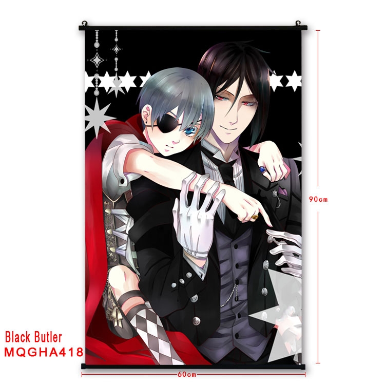 Kuroshitsuji Anime plastic pole cloth painting Wall Scroll 60X90CM MQGHA418