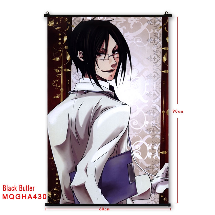 Kuroshitsuji Anime plastic pole cloth painting Wall Scroll 60X90CM MQGHA430