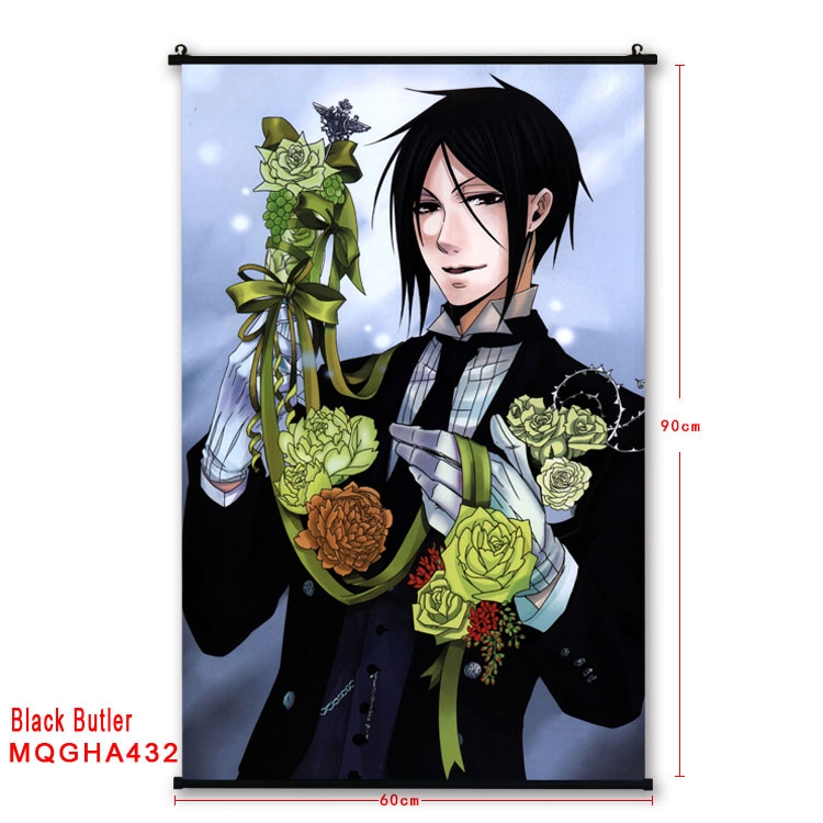 Kuroshitsuji Anime plastic pole cloth painting Wall Scroll 60X90CM MQGHA432