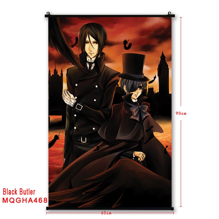 Kuroshitsuji Anime plastic pole cloth painting Wall Scroll 60X90CM MQGHA468
