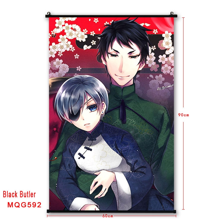 Kuroshitsuji Anime plastic pole cloth painting Wall Scroll 60X90CM MQG592