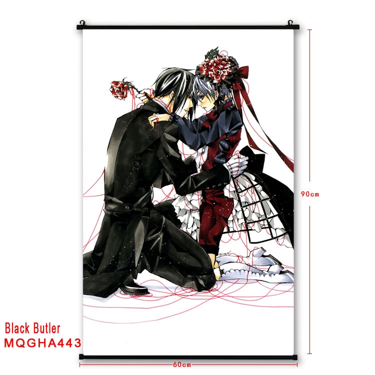 Kuroshitsuji Anime plastic pole cloth painting Wall Scroll 60X90CM MQGHA429