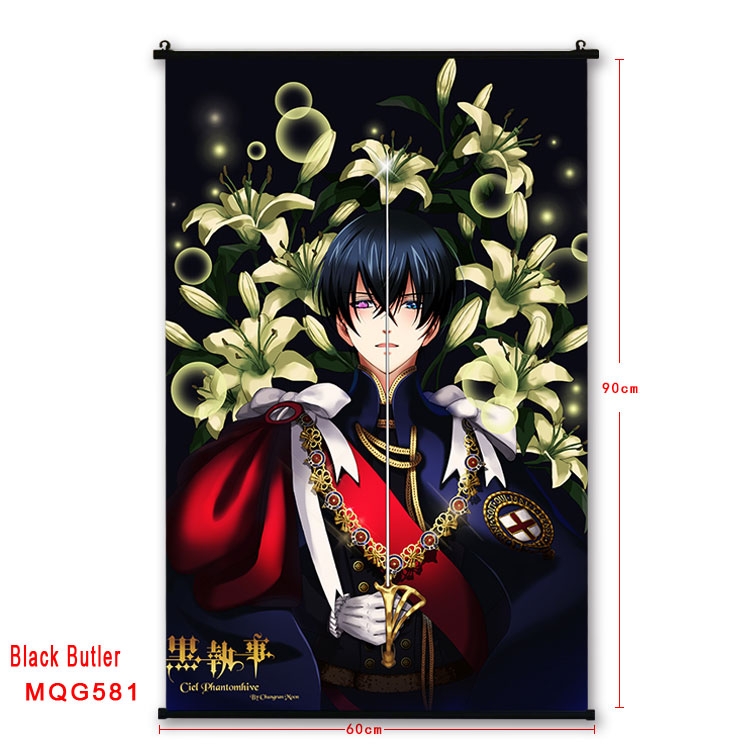 Kuroshitsuji Anime plastic pole cloth painting Wall Scroll 60X90CM MQG581
