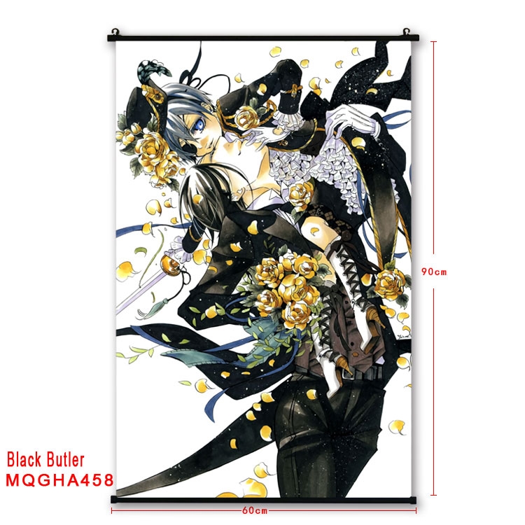 Kuroshitsuji Anime plastic pole cloth painting Wall Scroll 60X90CM MQGHA458