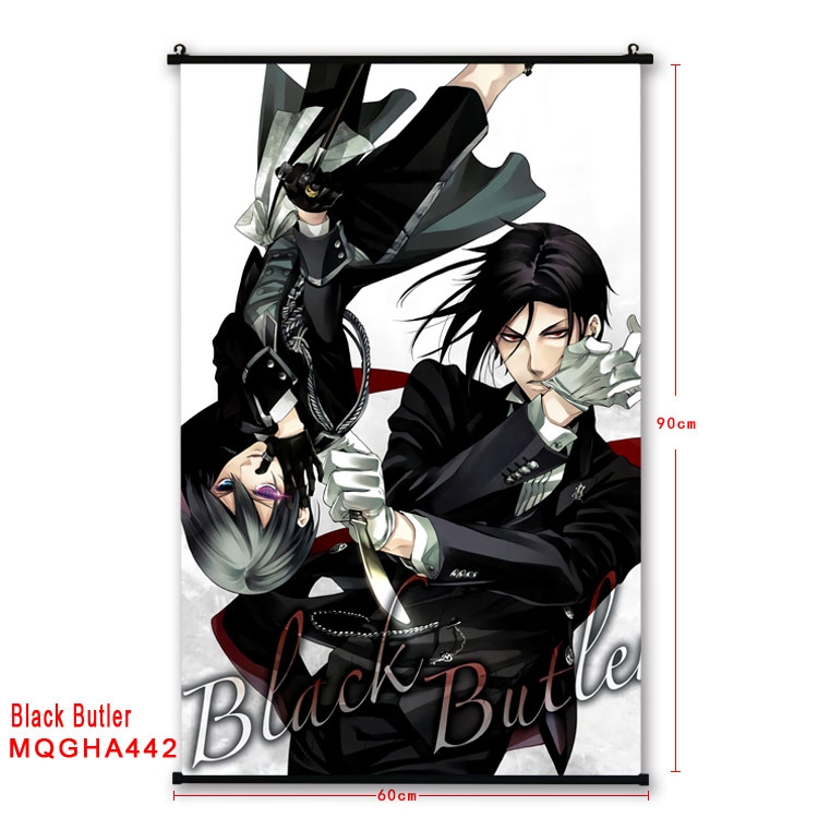 Kuroshitsuji Anime plastic pole cloth painting Wall Scroll 60X90CM MQGHA442