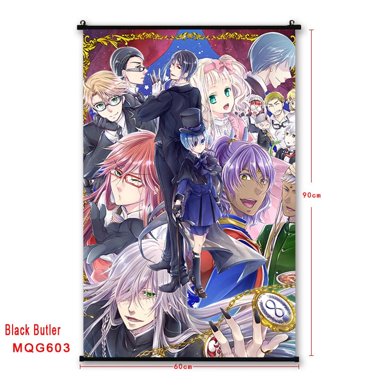 Kuroshitsuji Anime plastic pole cloth painting Wall Scroll 60X90CM MQG603