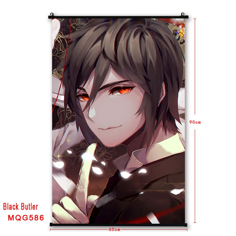 Kuroshitsuji Anime plastic pole cloth painting Wall Scroll 60X90CM MQG586